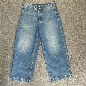 BANANA REPUBLIC Womens High Rise Wide Leg Crop Denim Medium Wash Size 28